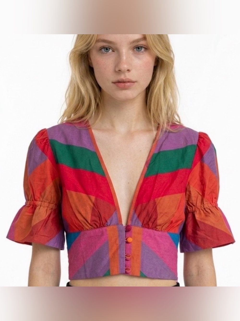Farm Rio Amanda Stripes blouse NWOT’s sz M